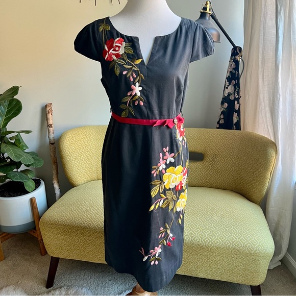 Anthropologie Dresses & Skirts - Anthropologie Moulinette Soeurs Lucillae Floral Embroidered Sheath Dress Size 10